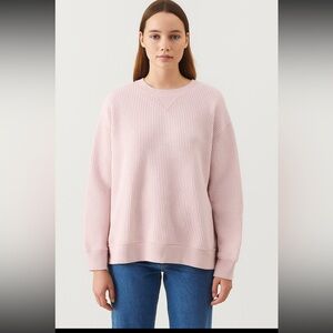 Aerie Oversized Waffle Knit Sweatshirt Woman Large Dusty Pink 2021